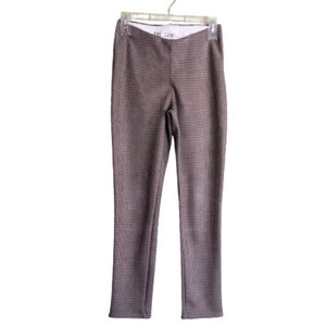 DG2 Legging Brown Tan Check Plaid Spandex Thick Brushed Tummy Control St…